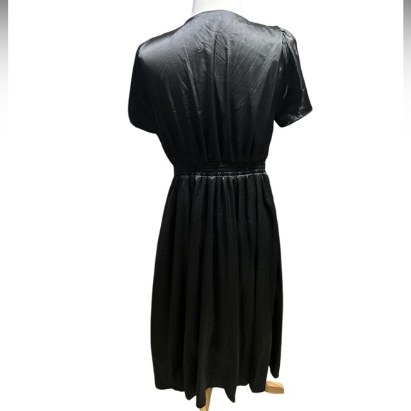 Baltic Born Poppy Satin Midi Dress Black Large NWT - Picture 3 of 5